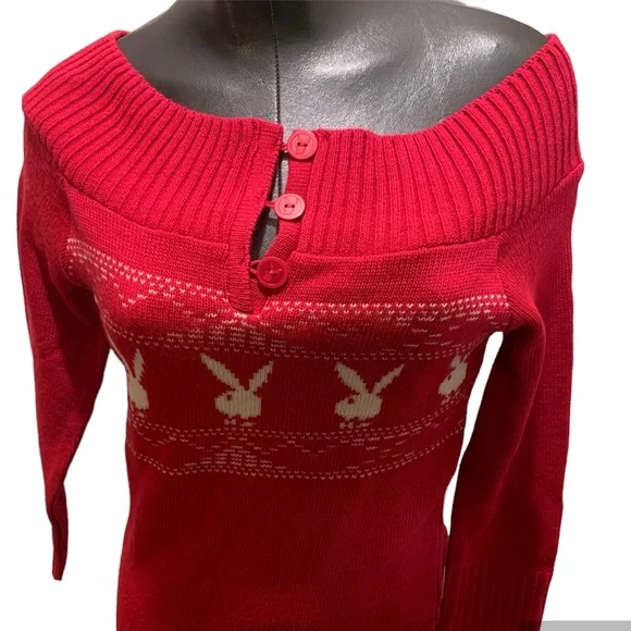 RARE PLAYBOY Dead Stock Vintage Sweater Dress Pink Y2K. - Picture 4 of 12